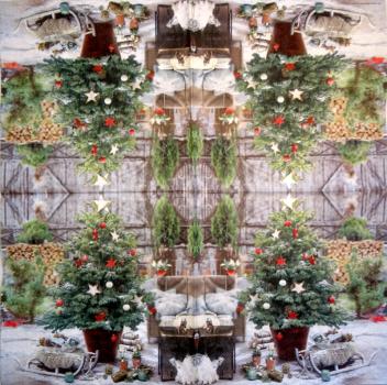 195 Weihnachten Blumen - 3-lagig (rot) - Ihr
